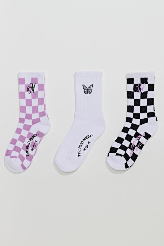 Misfit Shapes - Her Form 3Pk Sock - Multi Coloured