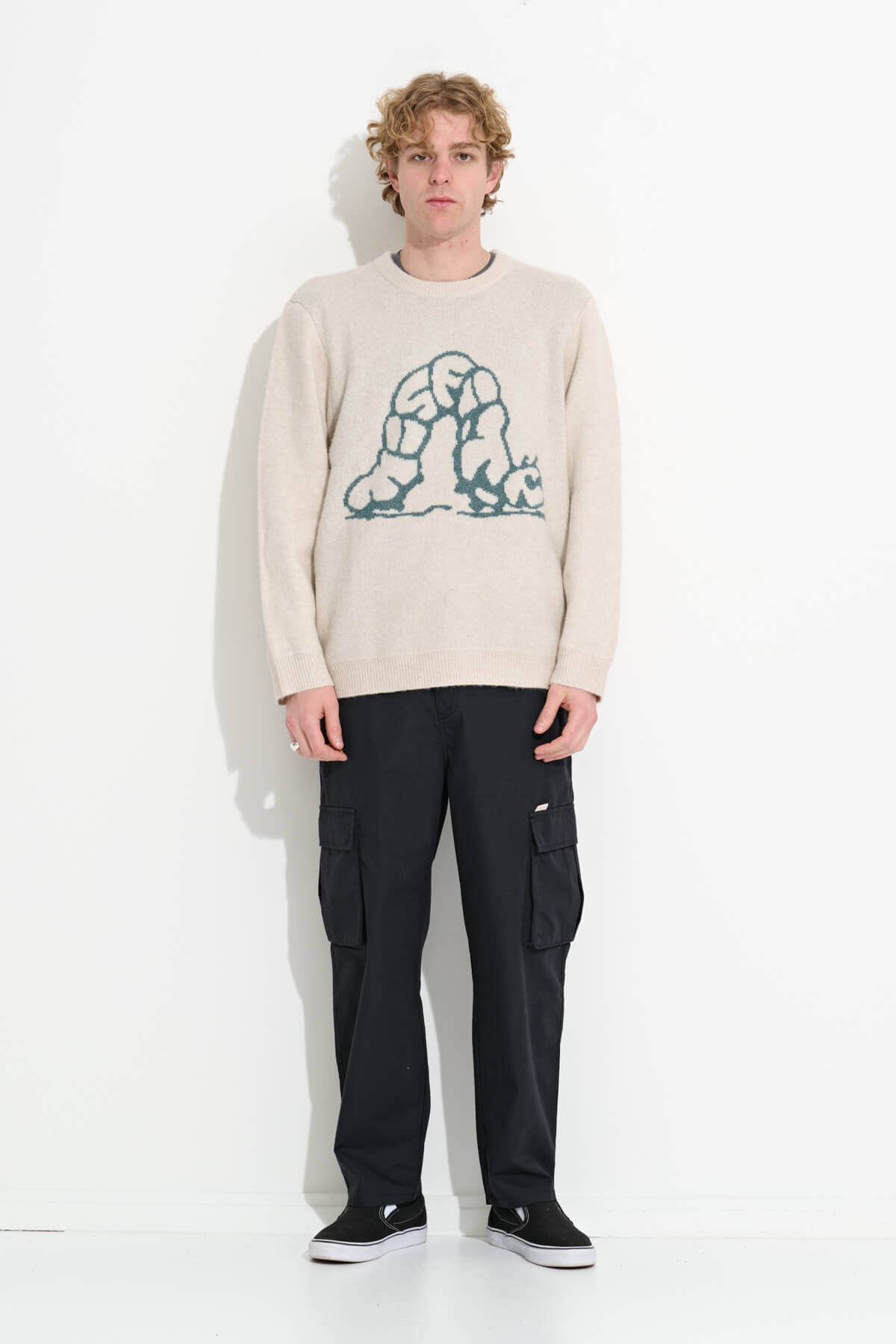 Misfit Shapes - Third Cycle Knit Crew - Thrift White