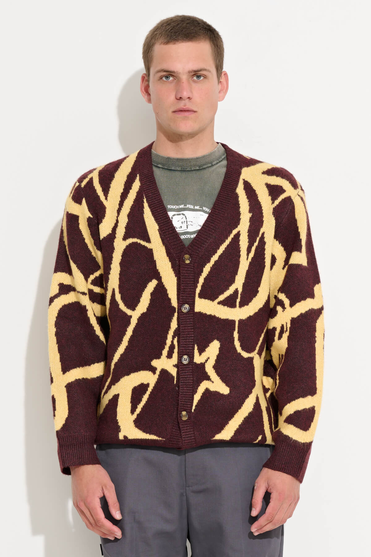 Misfit Shapes - FERVENT BULLION CARDIGAN - Burgundy