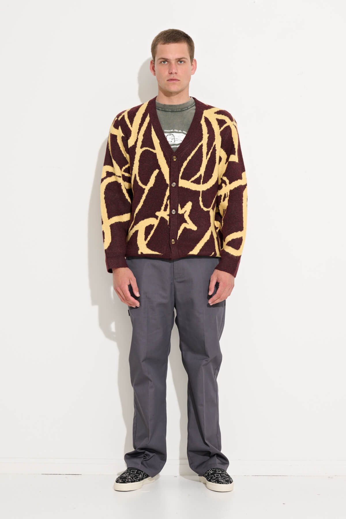 Misfit Shapes - FERVENT BULLION CARDIGAN - Burgundy