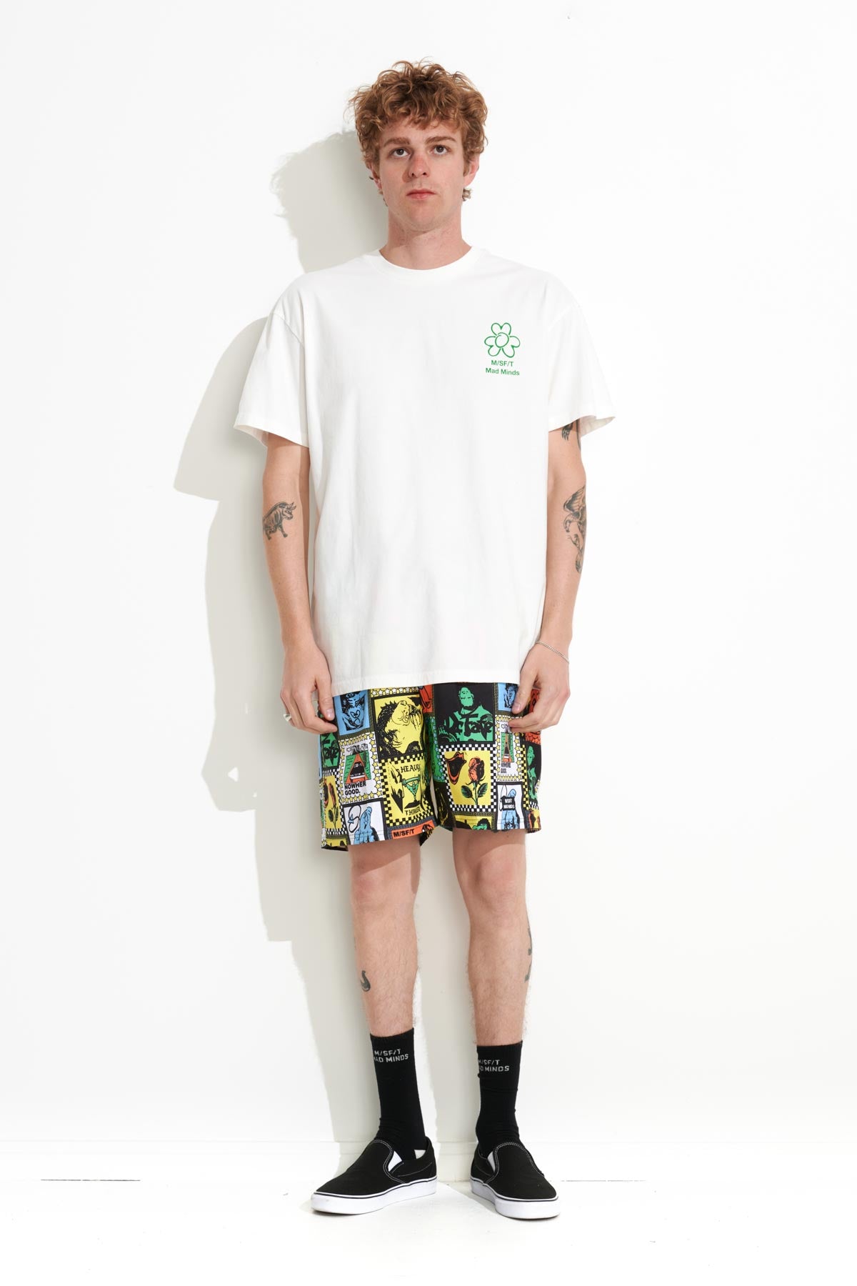 Misfit Shapes - Misfit Organics Logo Ss Tee - Pigment Thrift White