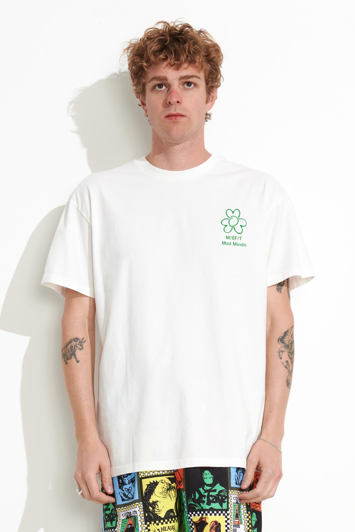 Misfit Shapes - Misfit Organics Logo Ss Tee - Pigment Thrift White