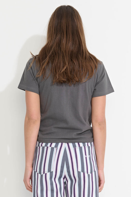 Misfit Shapes - Forest Friends Baby Tee - Charcoal