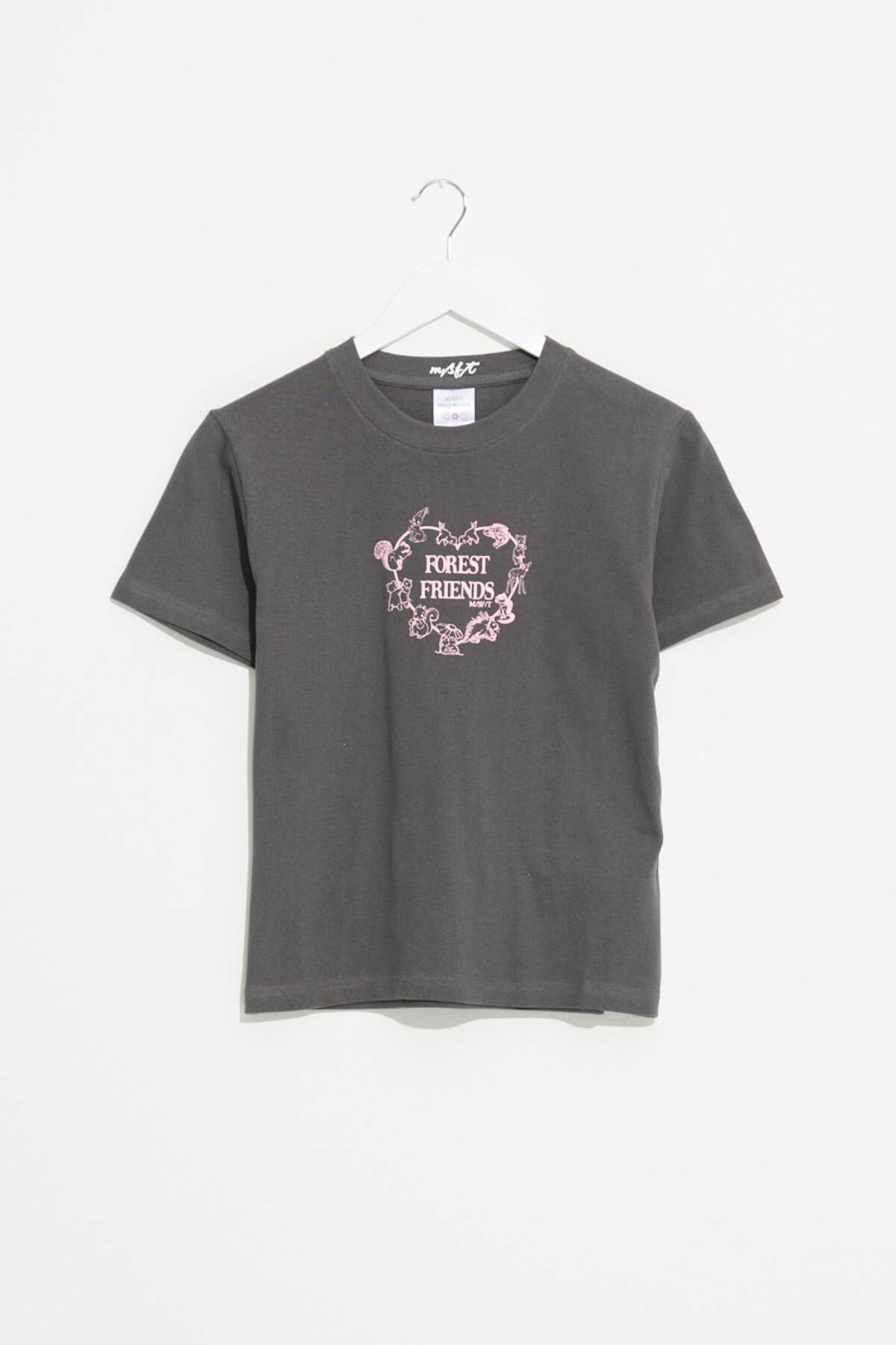 Misfit Shapes - Forest Friends Baby Tee - Charcoal