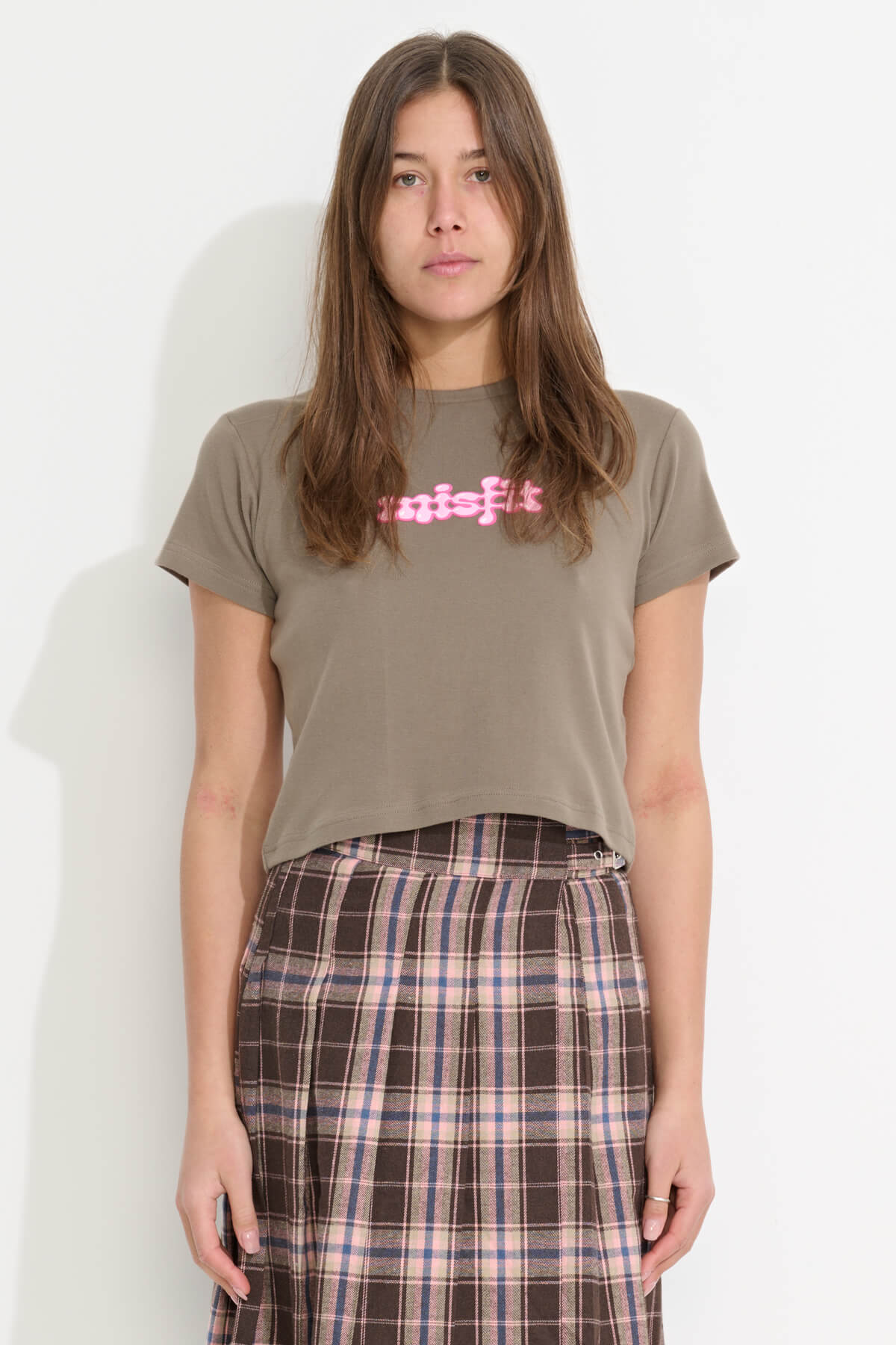 Misfit Shapes - Little Lies Rib Tee - Stone