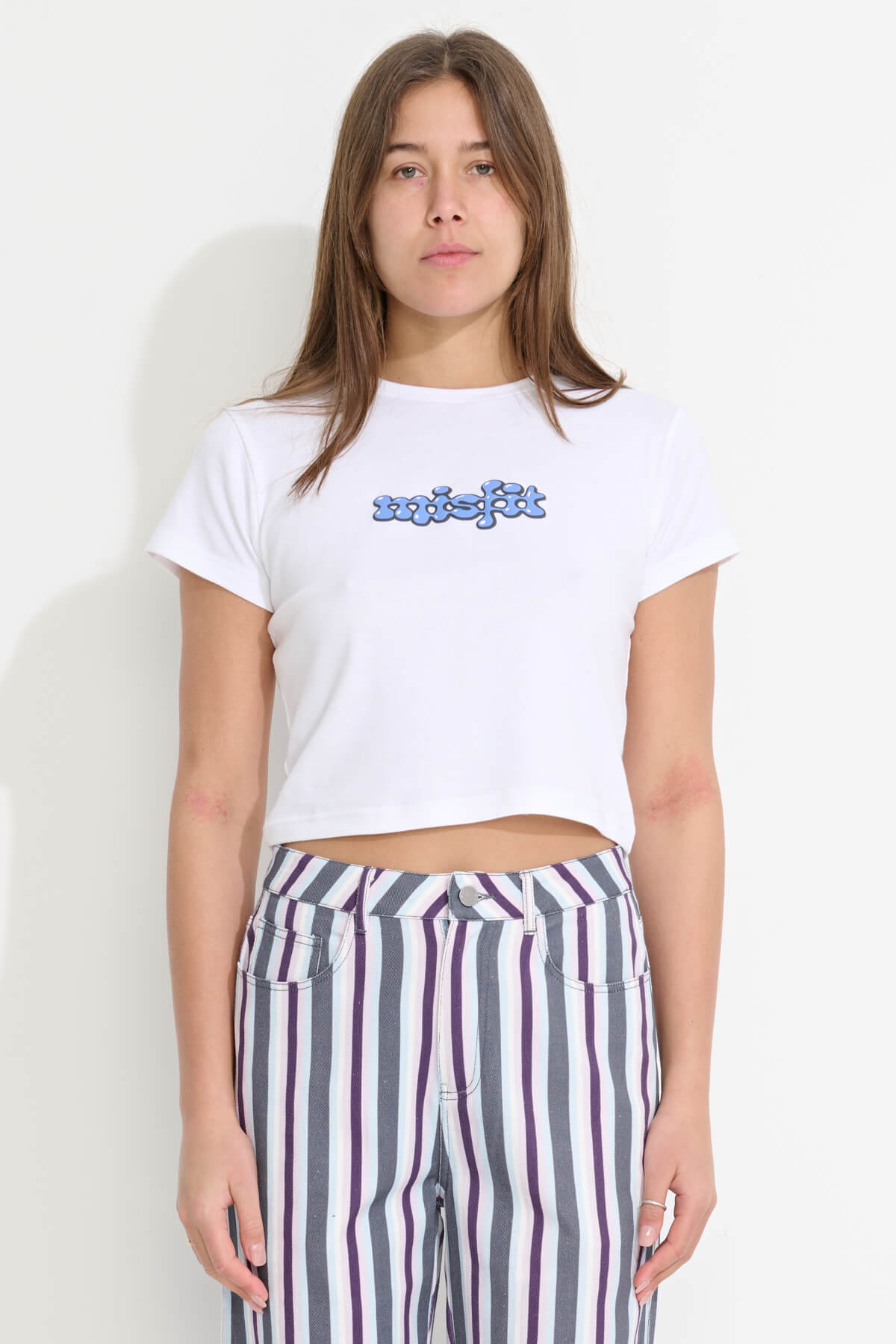 Misfit Shapes - Little Lies Rib Tee - White