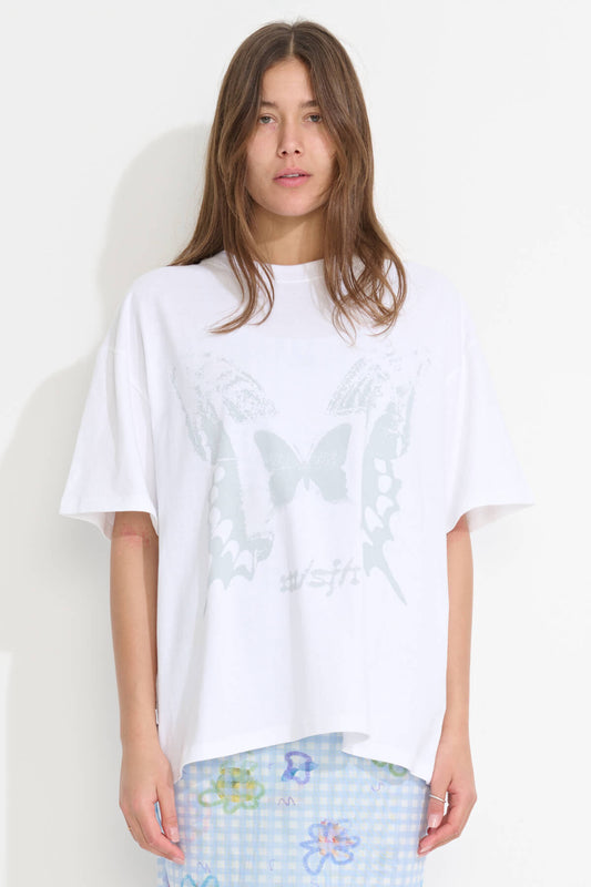 Misfit shapes T-SHIRTS S/S DREAM LESS OS TEE - White in White