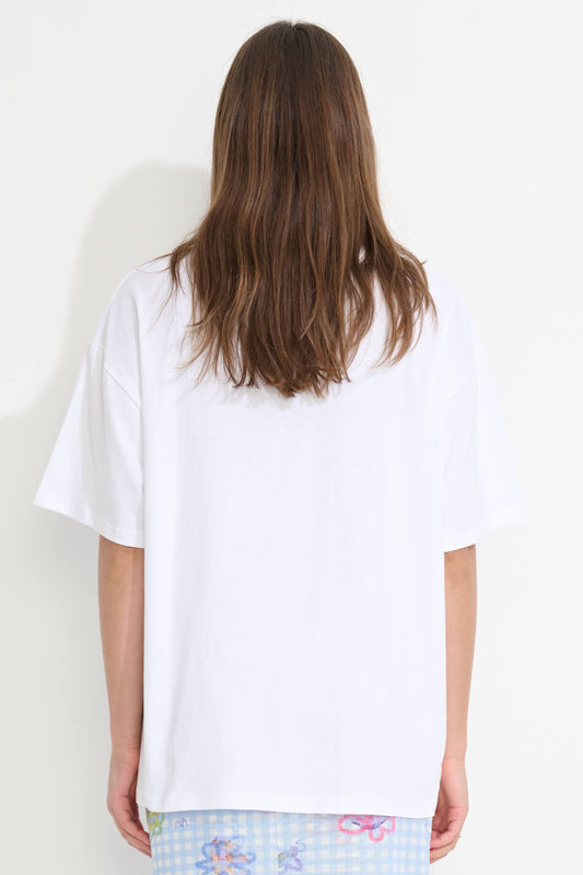 Misfit shapes T-SHIRTS S/S DREAM LESS OS TEE - White in White