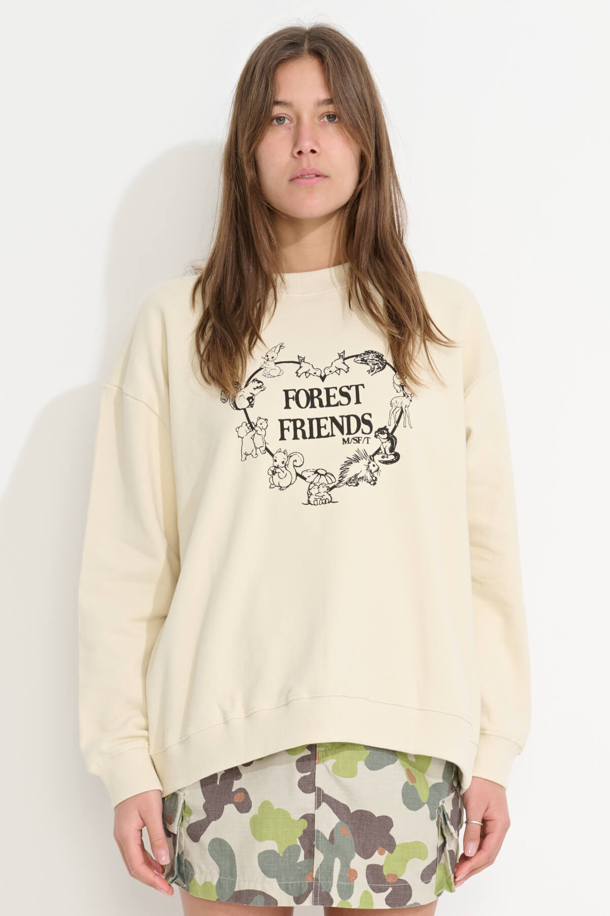 Misfit Shapes - Forest Friends Os Crew - Cream