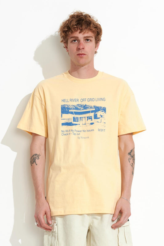 Misfit Shapes - Gone Moody 50-50 Aaa SS Tee - Solid Butter