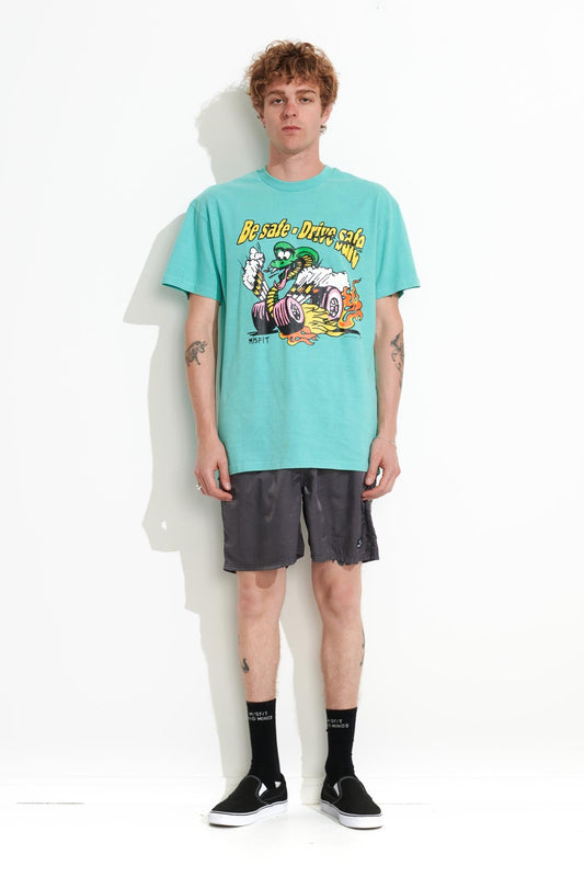 Misfit Shapes - Journey Well 50-50 Aaa SS Tee - Pigment Turquoise