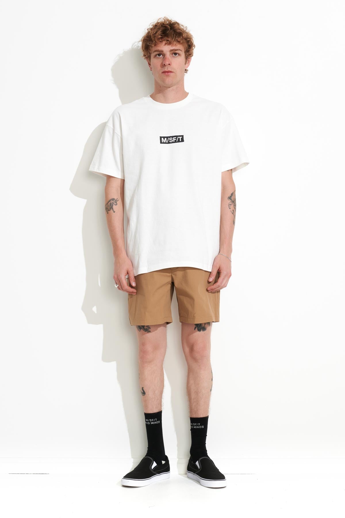 Misfit Shapes - Dribble 50-50 Aaa SS Tee - Washed White