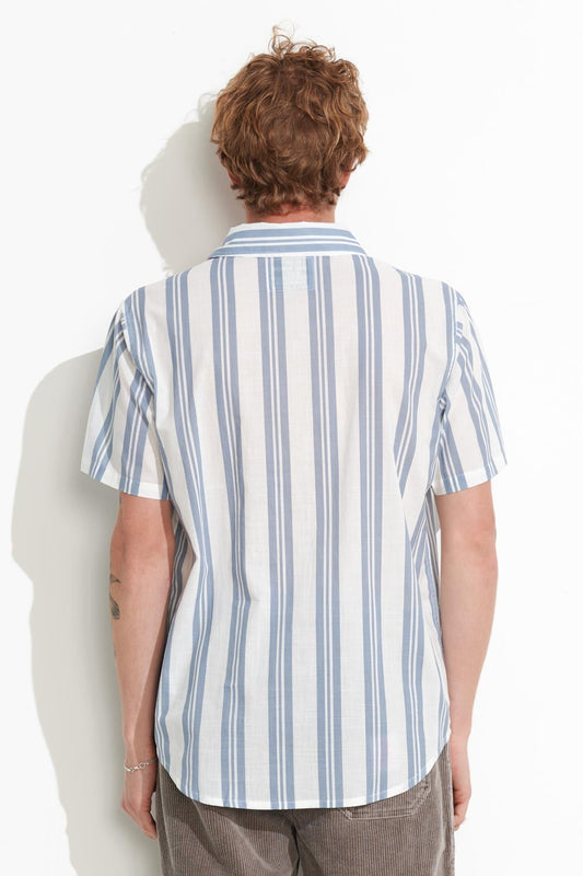 Misfit Shapes - Primary Vacation SS Shirt - Blue Stripe