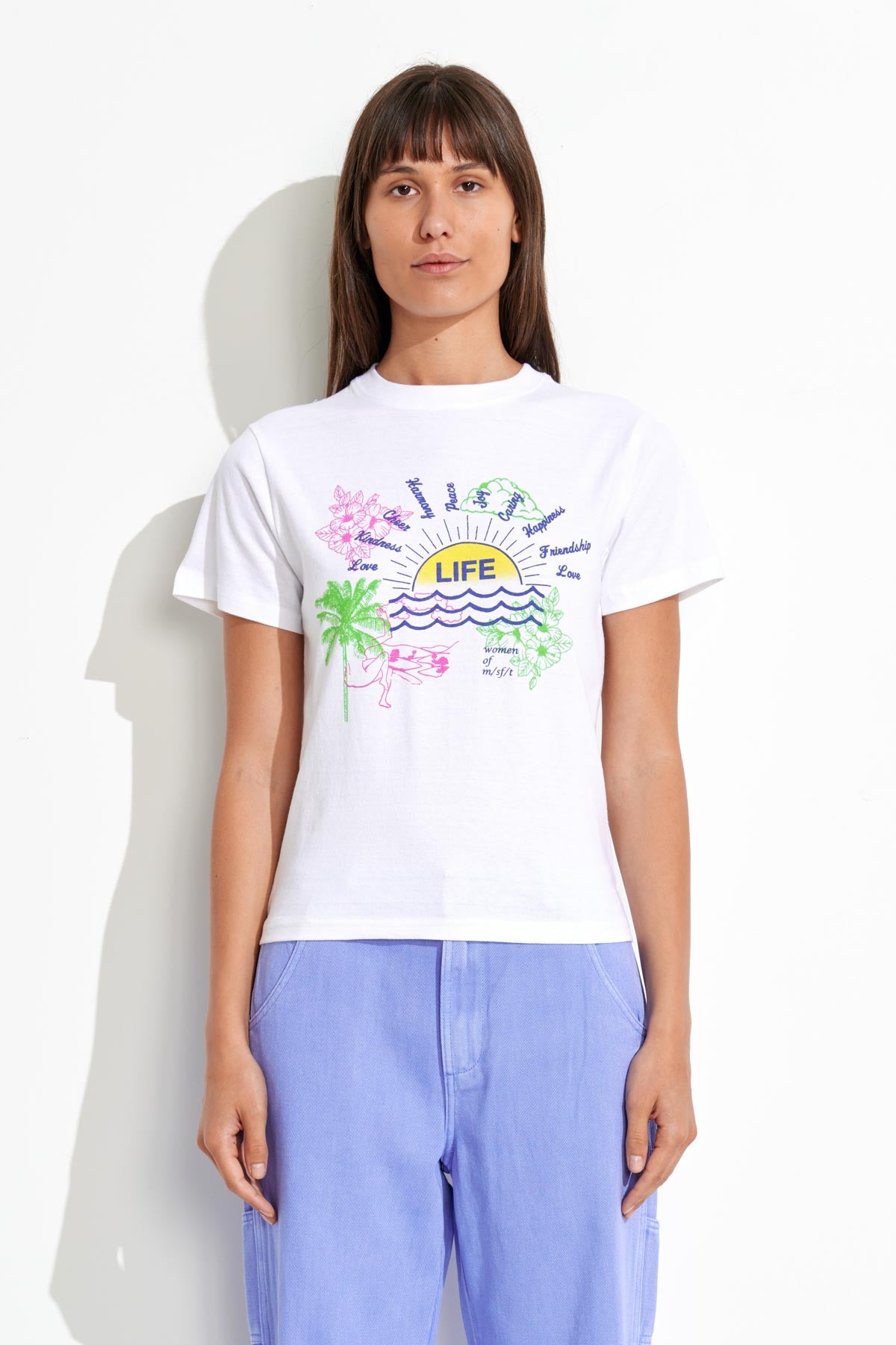 Misfit Shapes - Aries Sun Baby Tee - White
