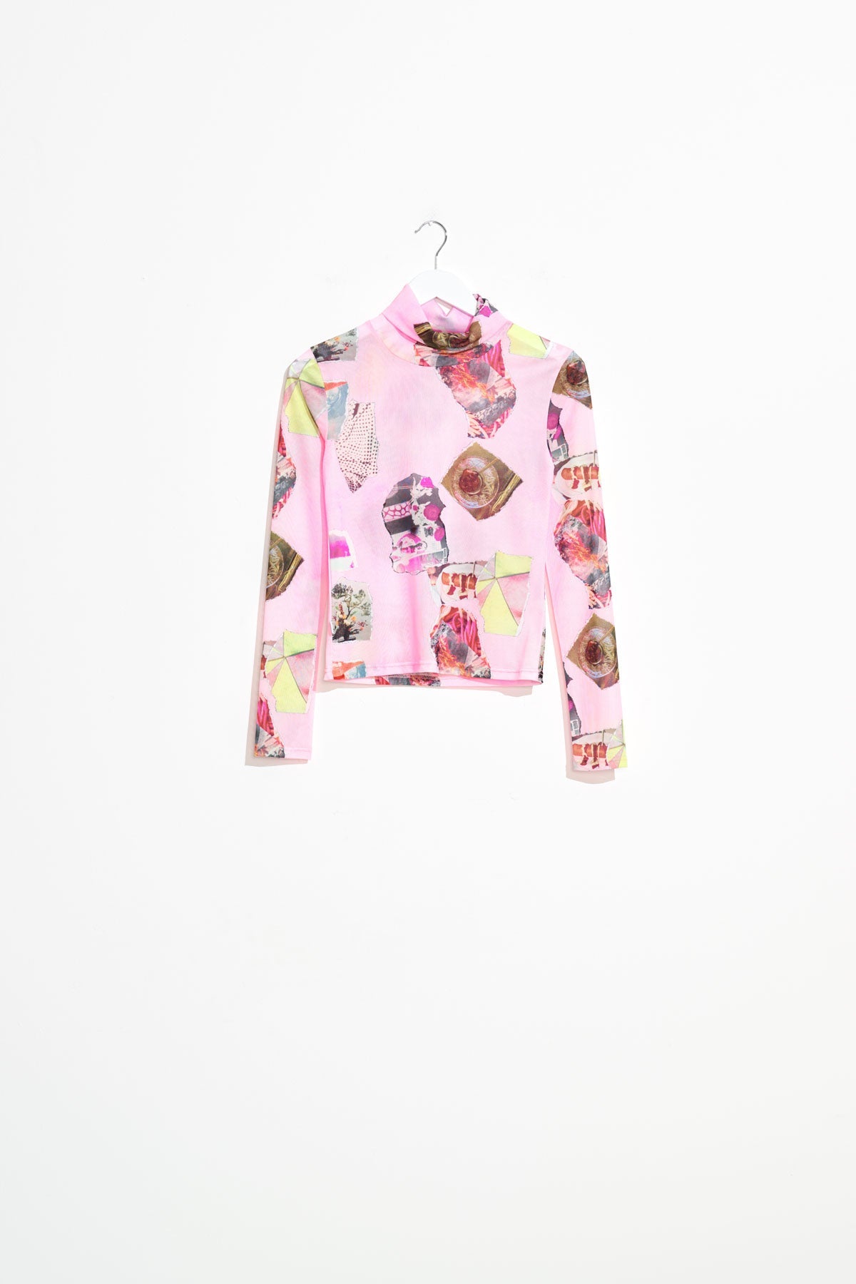 Misfit Shapes - Primavera Mesh Ls High Neck - Baby Pink