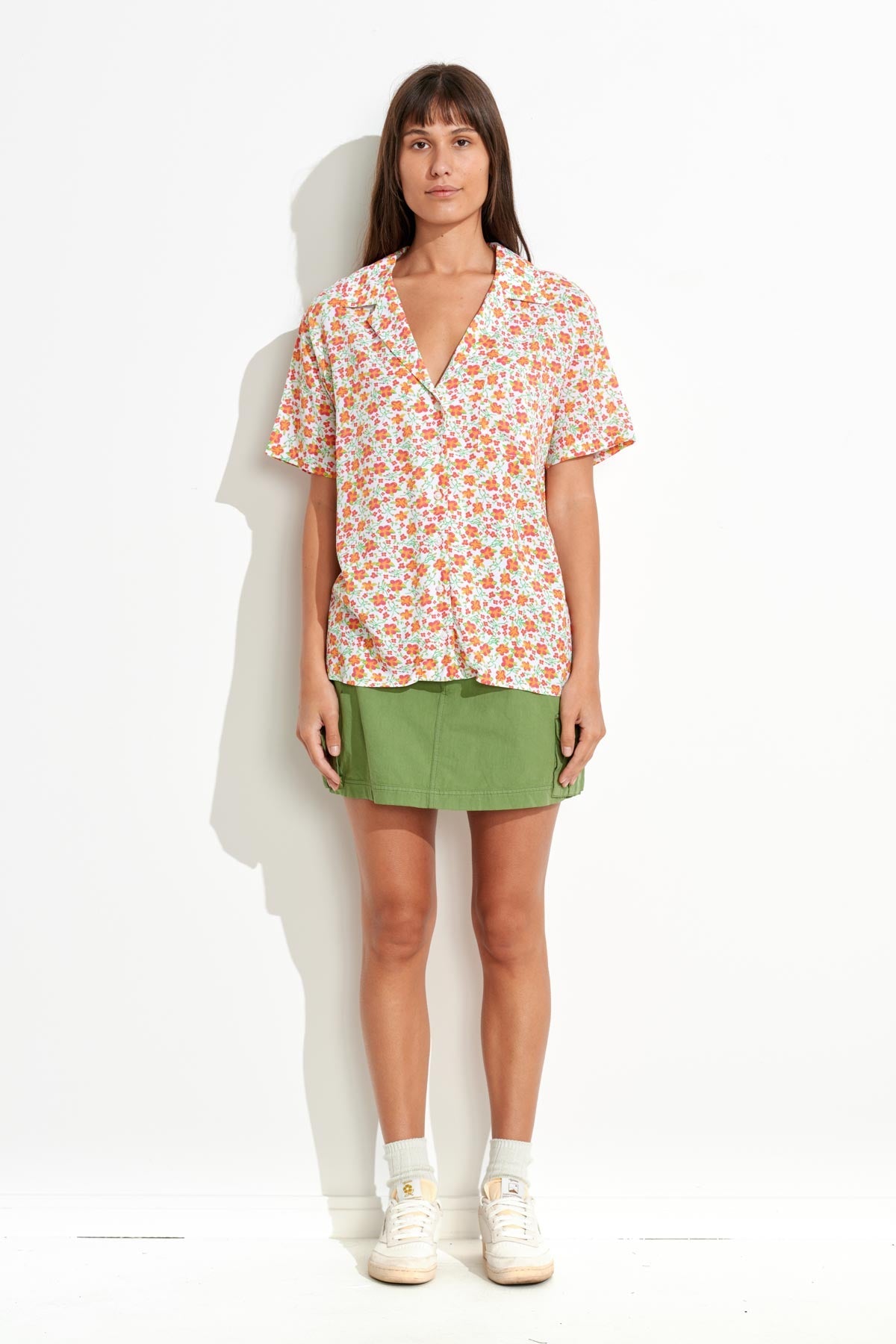 Misfit Shapes - Primavera Os Shirt - White Floral