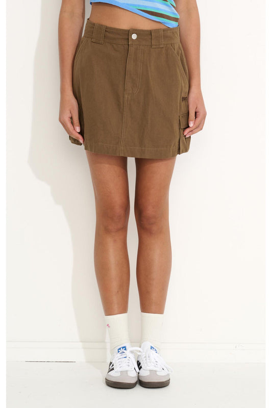 Misfit Shapes - Water Pipe Cargo Skirt - Chocolate