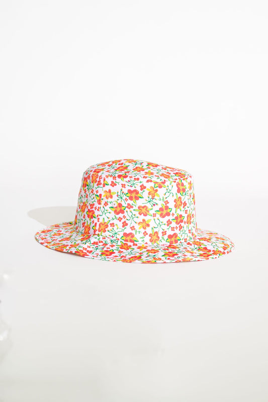 Misfit Shapes - Heavenly People Wide Brim Hat - White Floral