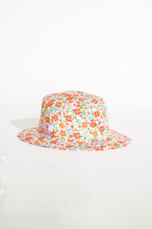 Misfit Shapes - Heavenly People Wide Brim Hat - White Floral